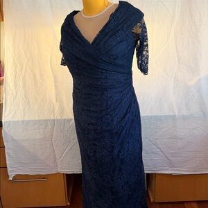 Sophisticated Navy Lace Maxi Dress